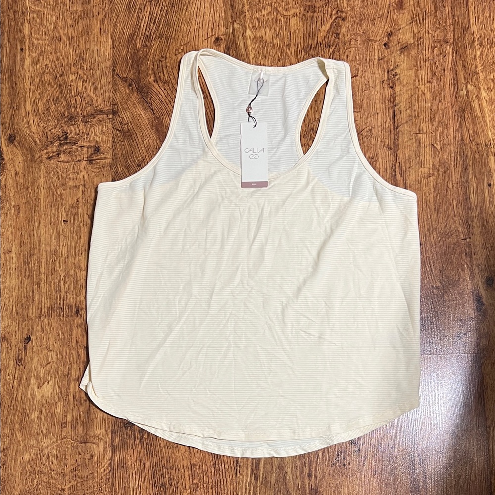 Calia Run Cream Tank Top for Women